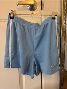 Nike Sky Blue Athletic Shorts with White Stripe